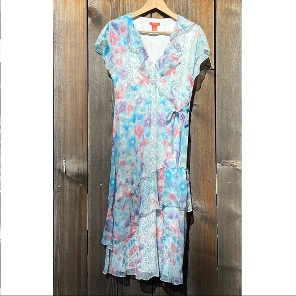 Sundance Catalog flutter sleeveless silk dress; size 4